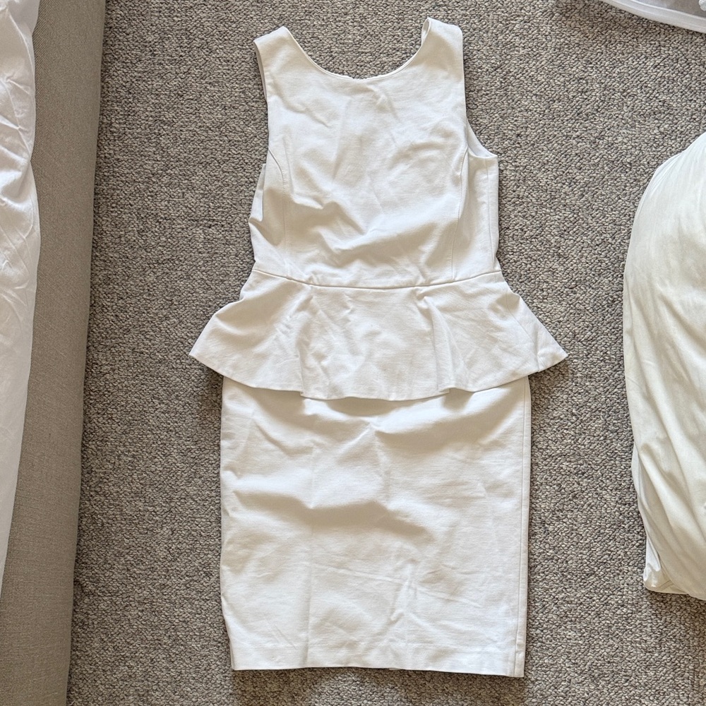 Banana Republic White Peplum Midi Dress